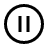 Pause symbol with circle around it.